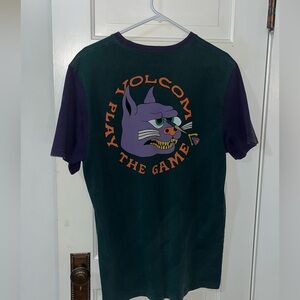 Volcom Green & Purple 'Play The Game' Graphic Tee